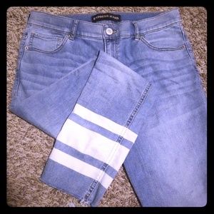 Never worn Ankle stripe jeans